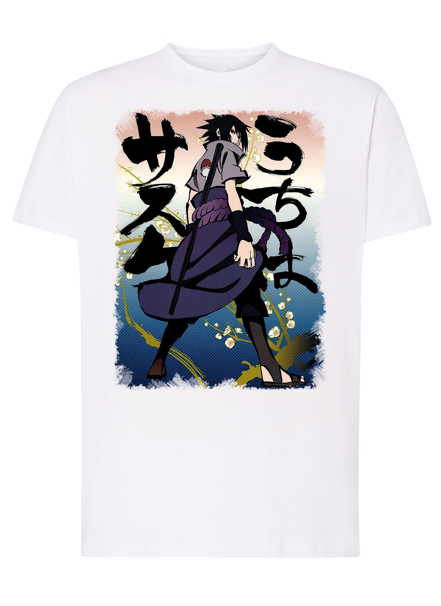 Sasuke Uchiha Manga Anime Fumetti 6009-6 T-shirt Urban Men Uomo 100% Cotone Pettinato JK