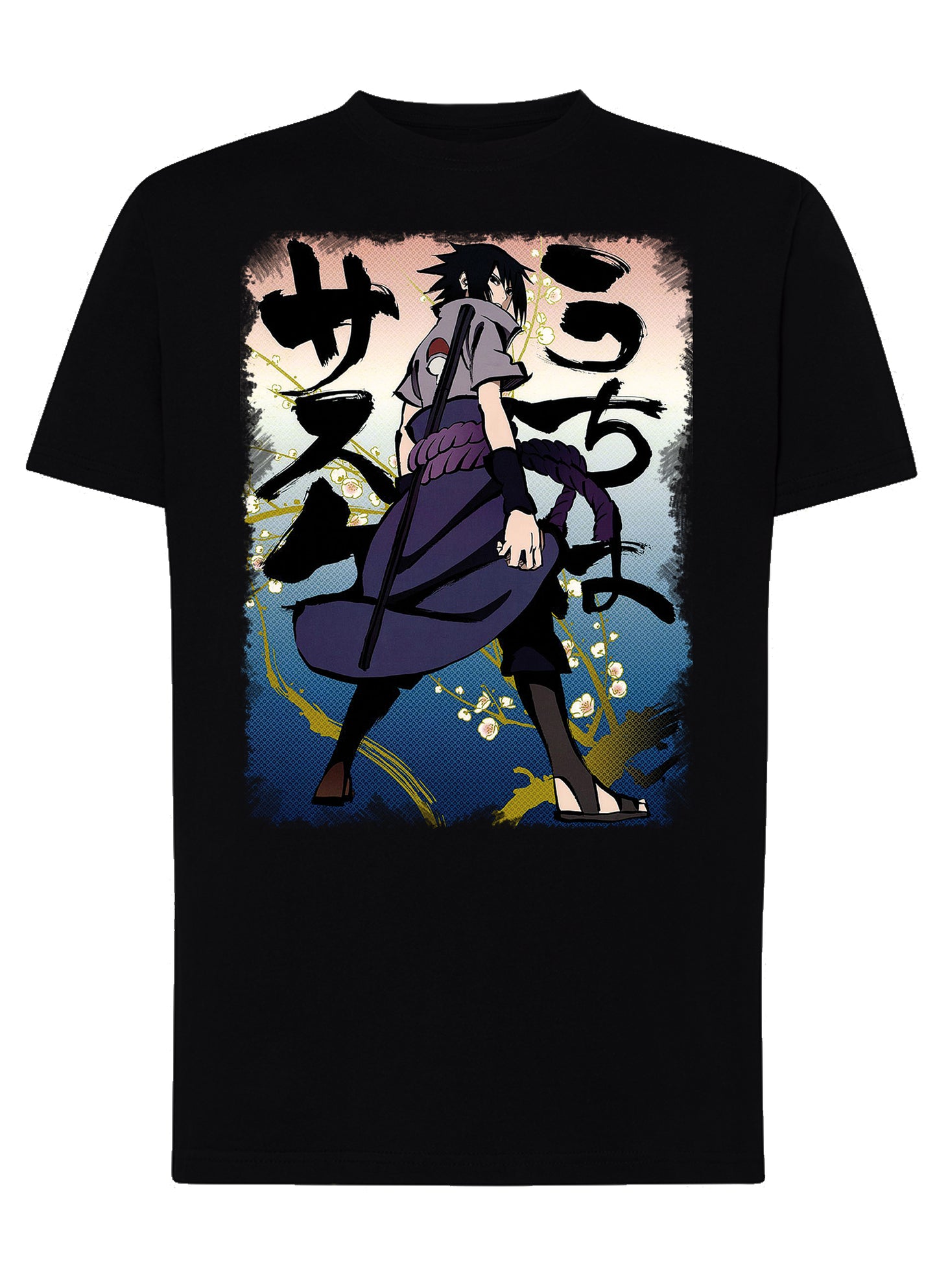 Sasuke Uchiha Manga Anime Fumetti 6009-6 T-shirt Urban Men Uomo 100% Cotone Pettinato JK