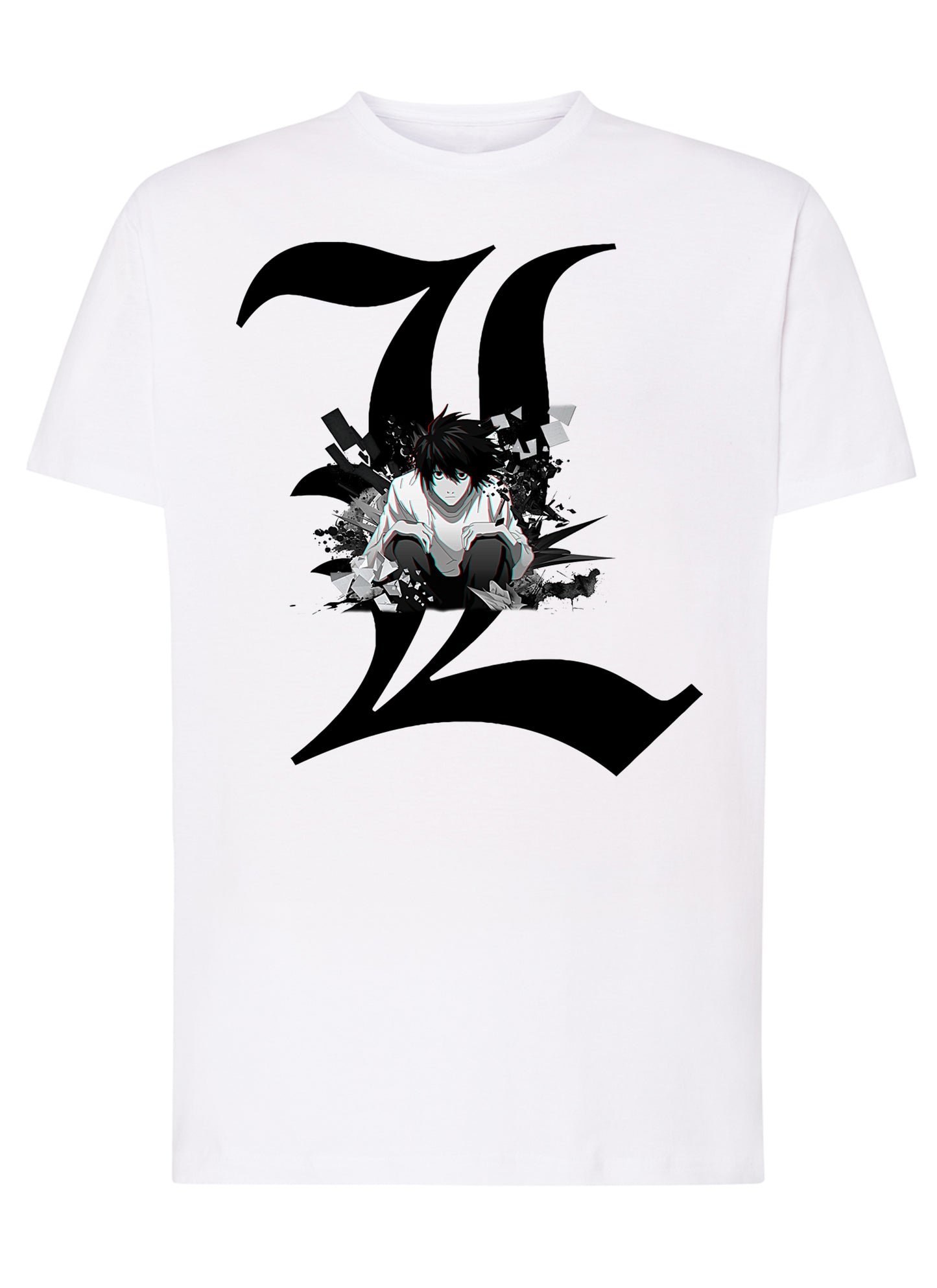 Death Note L3D Manga Anime Fumetti 6010-5 T-shirt Urban Men Uomo 100% Cotone Pettinato JK