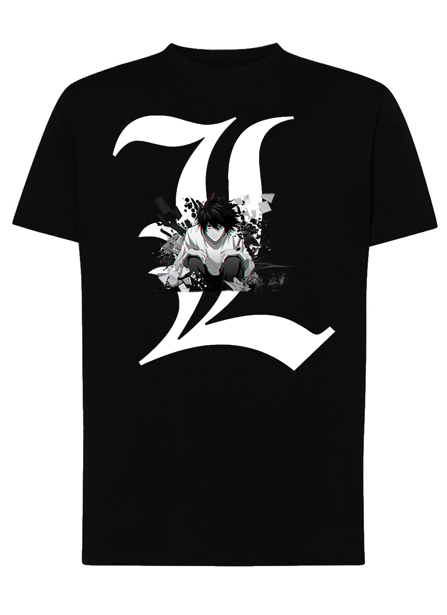 Death Note L3D Manga Anime Fumetti 6010-5 T-shirt Urban Men Uomo 100% Cotone Pettinato JK