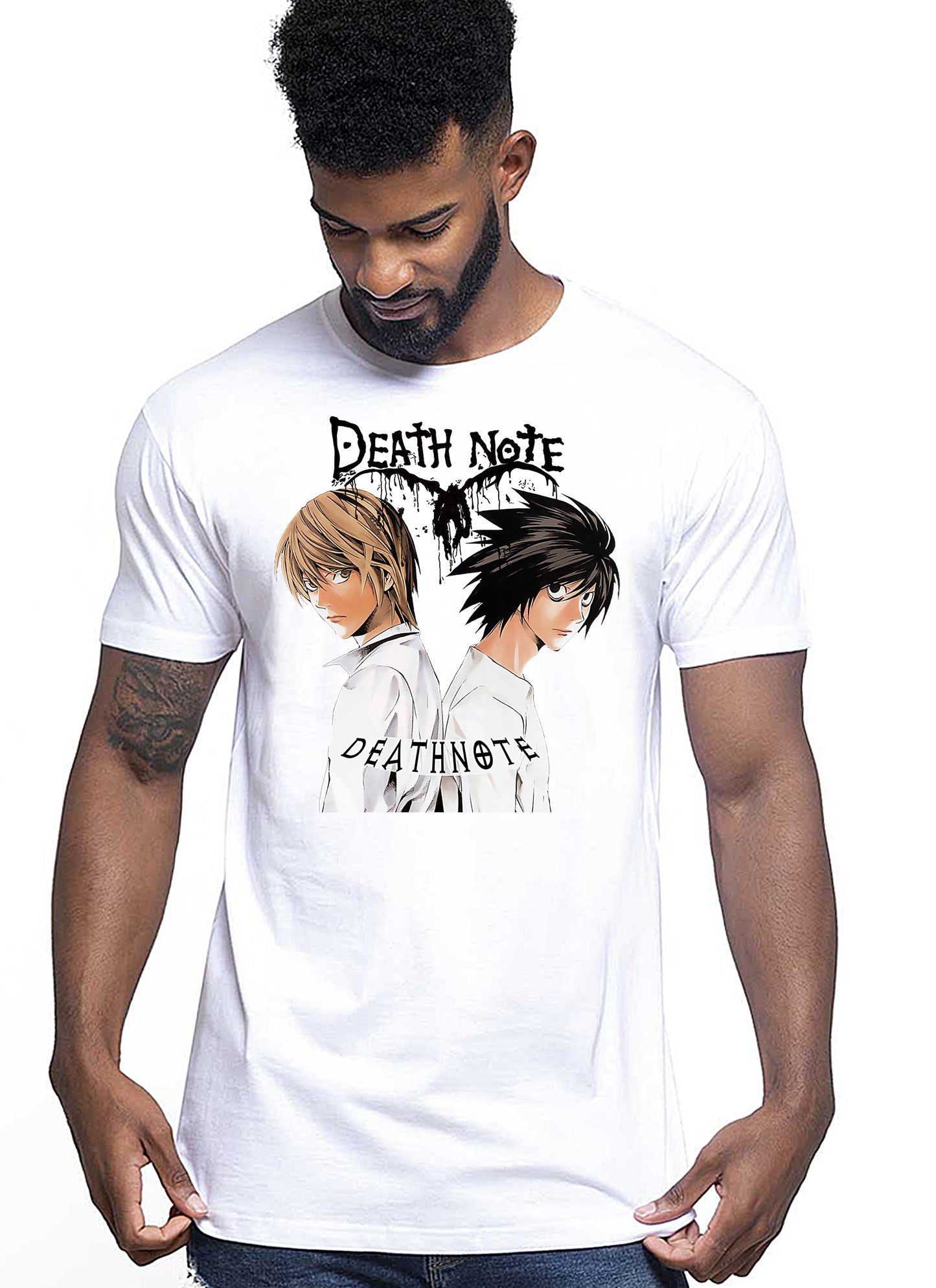 Death Note Manga Anime Fumetti 6010 T-shirt Urban Men Uomo 100% Cotone Pettinato JK