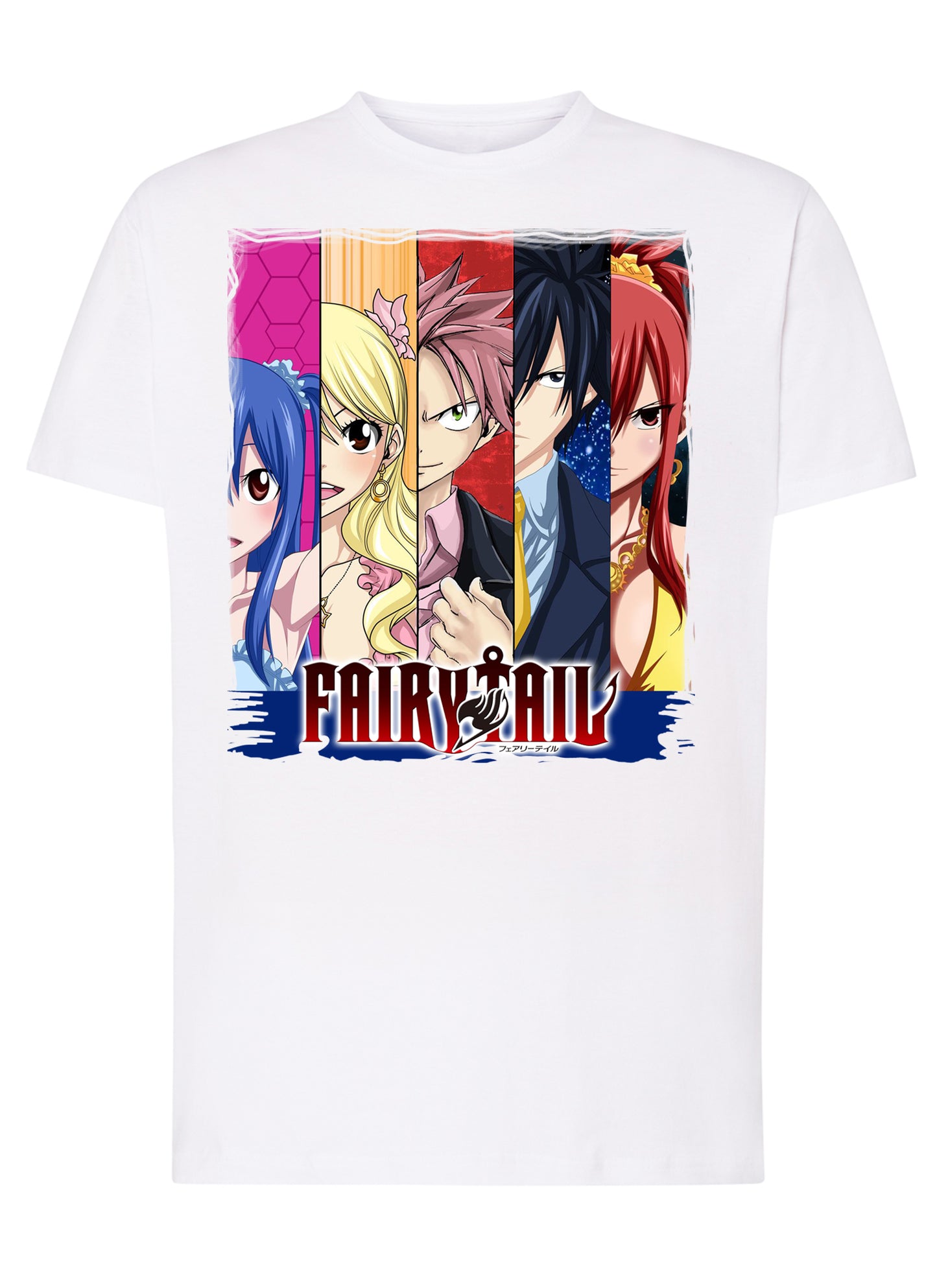 Fairy Tail Manga Anime Fumetti 6012-2 T-shirt Urban Men Uomo 100% Cotone Pettinato JK