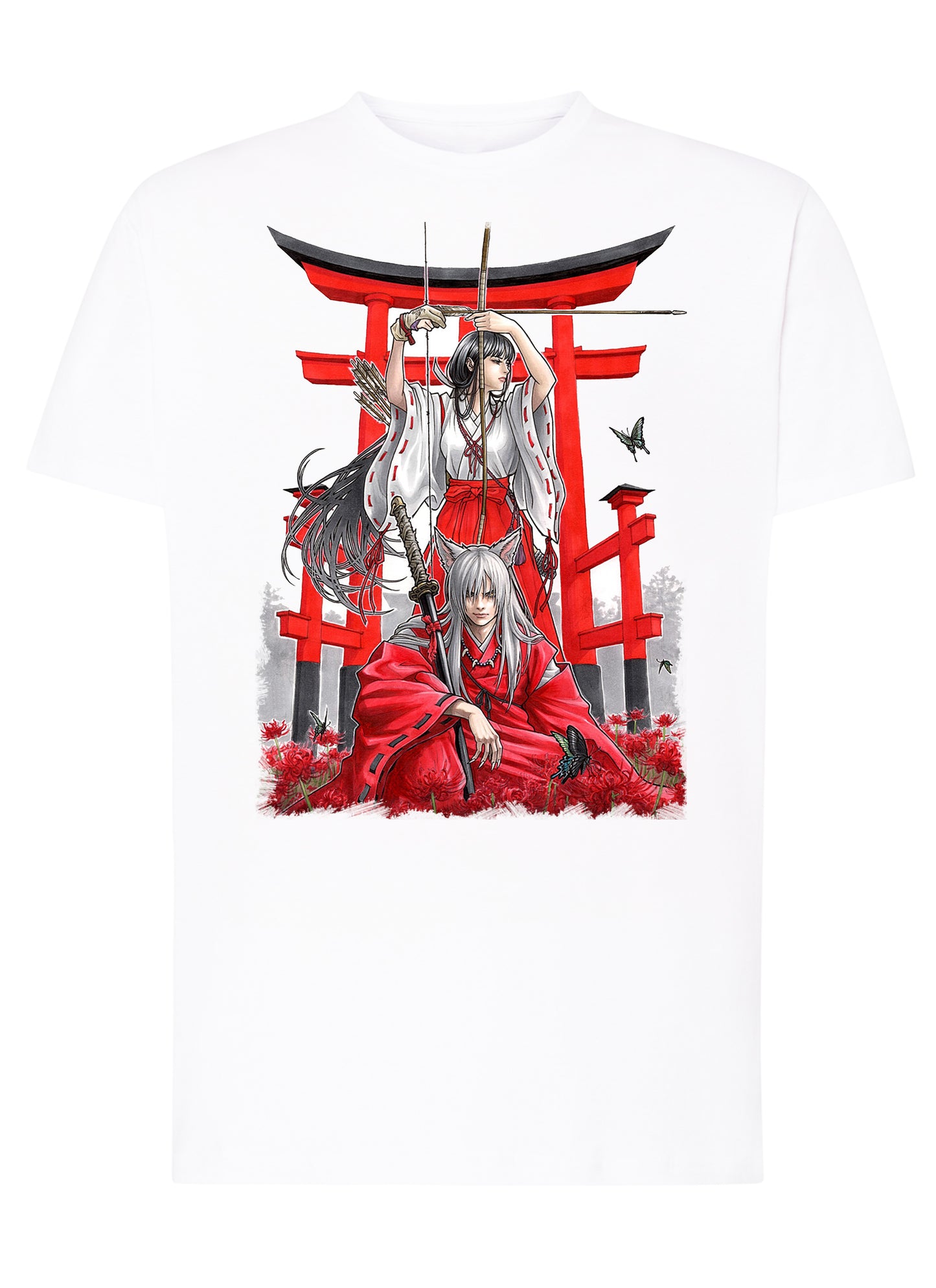 Guerriero Manga Giapponese Manga Anime Fumetti 6013-2 T-shirt Urban Men Uomo 100% Cotone Pettinato JK