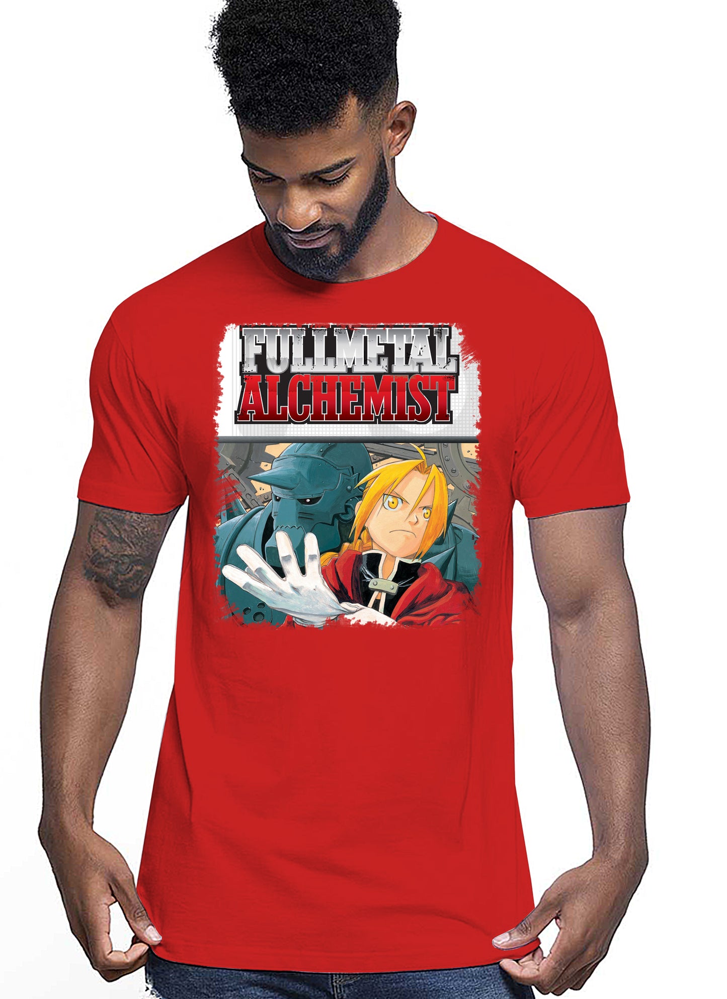 Fullmetal Alchemist Manga Anime Fumetti 6014-3 T-shirt Urban Men Uomo 100% Cotone Pettinato JK