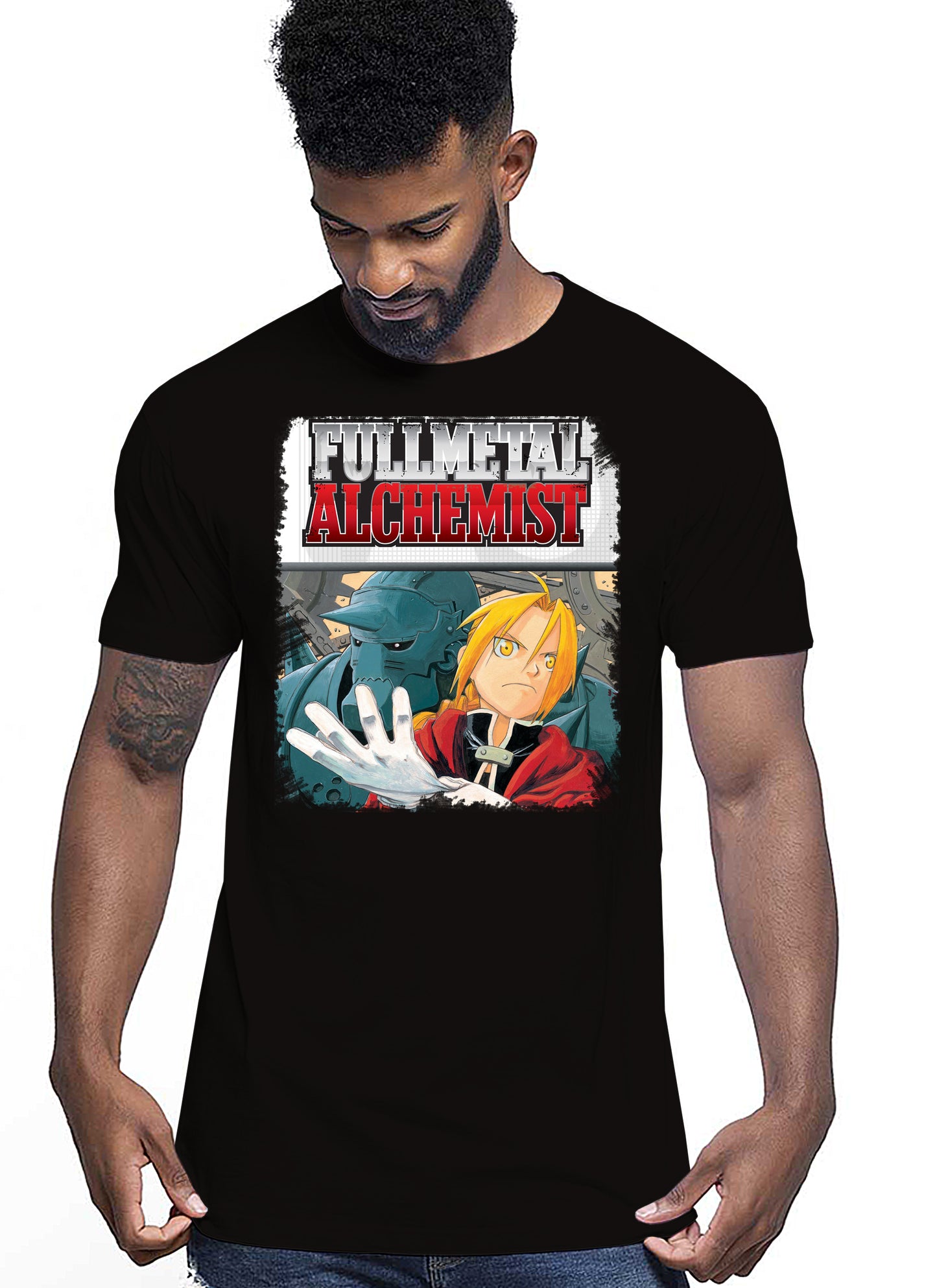 Fullmetal Alchemist Manga Anime Fumetti 6014-3 T-shirt Urban Men Uomo 100% Cotone Pettinato JK