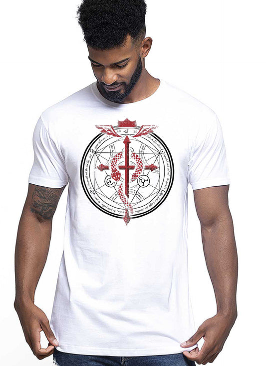 Fullmetal Alchemist Manga Anime Fumetti 6014-4 T-shirt Urban Men Uomo 100% Cotone Pettinato JK