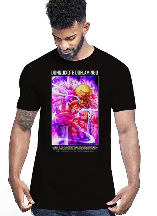 Of Doflamingo Manga Anime Fumetti 6018-10 T-shirt Urban Men Uomo 100% Cotone Pettinato JK