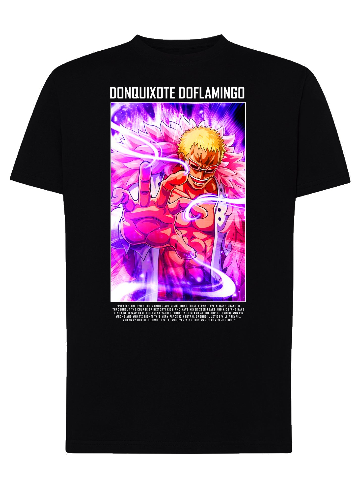 Of Doflamingo Manga Anime Fumetti 6018-10 T-shirt Urban Men Uomo 100% Cotone Pettinato JK