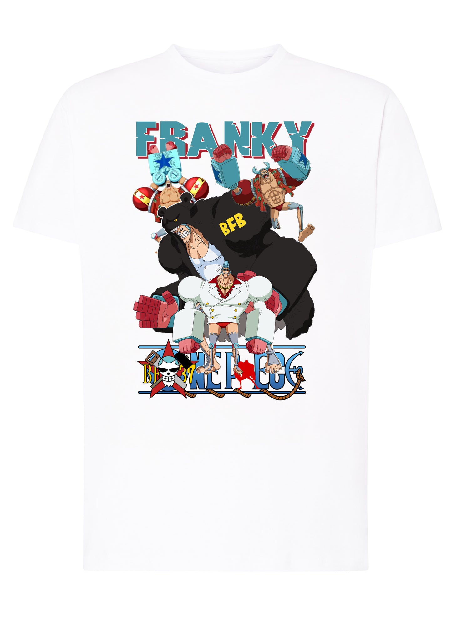 Of Franky Manga Anime Fumetti 6018-12 T-shirt Urban Men Uomo 100% Cotone Pettinato JK