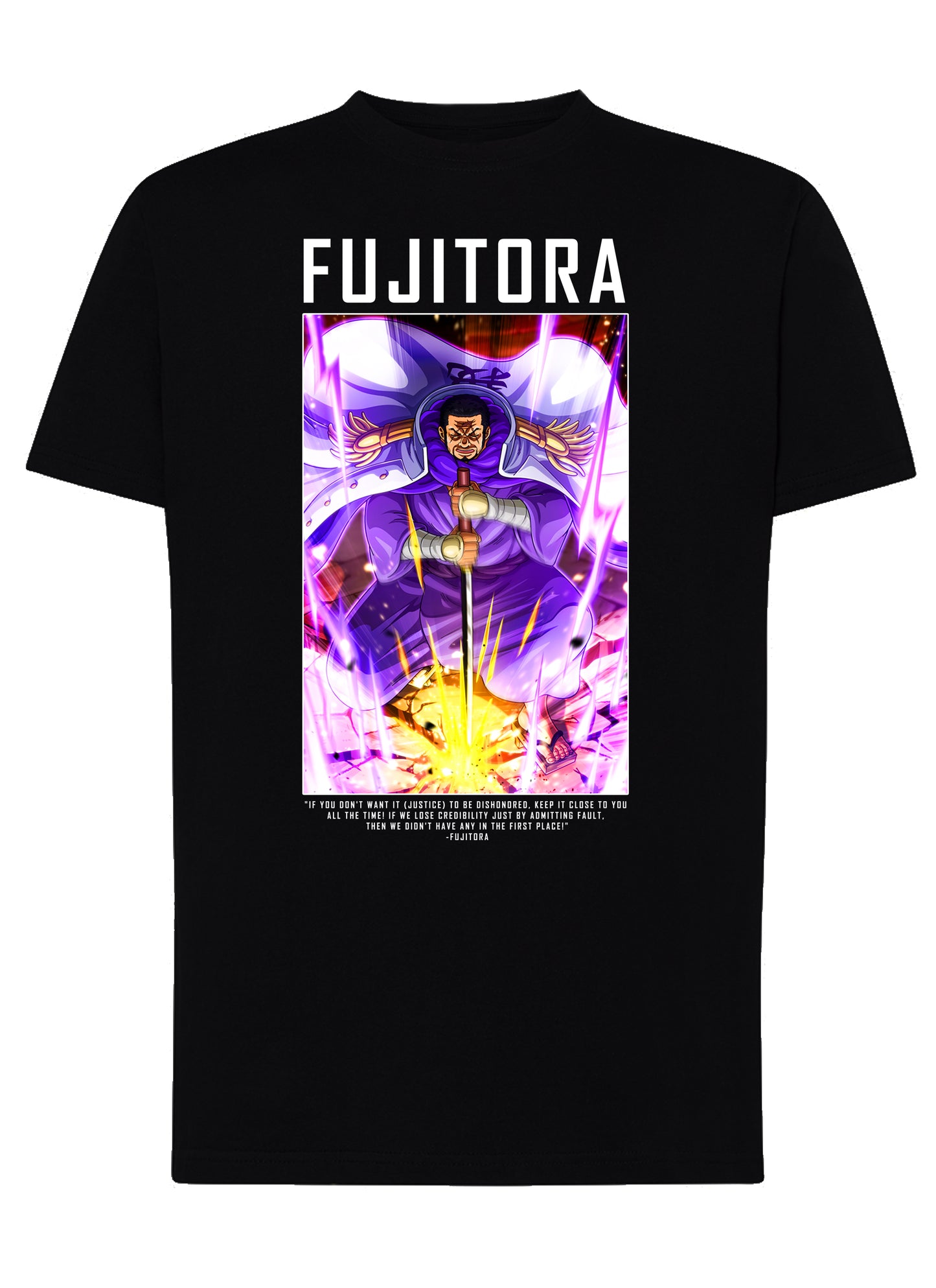 Of Fujitora Manga Anime Fumetti 6018-13 T-shirt Urban Men Uomo 100% Cotone Pettinato JK