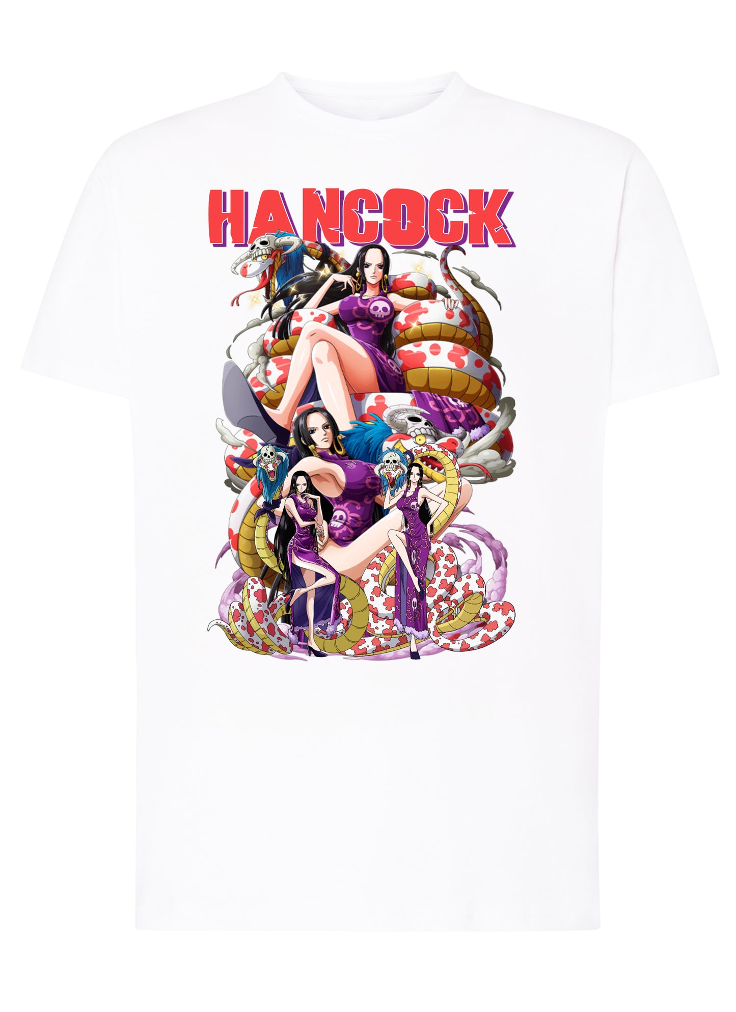 Of Hancock Manga Anime Fumetti 6018-16 T-shirt Urban Men Uomo 100% Cotone Pettinato JK