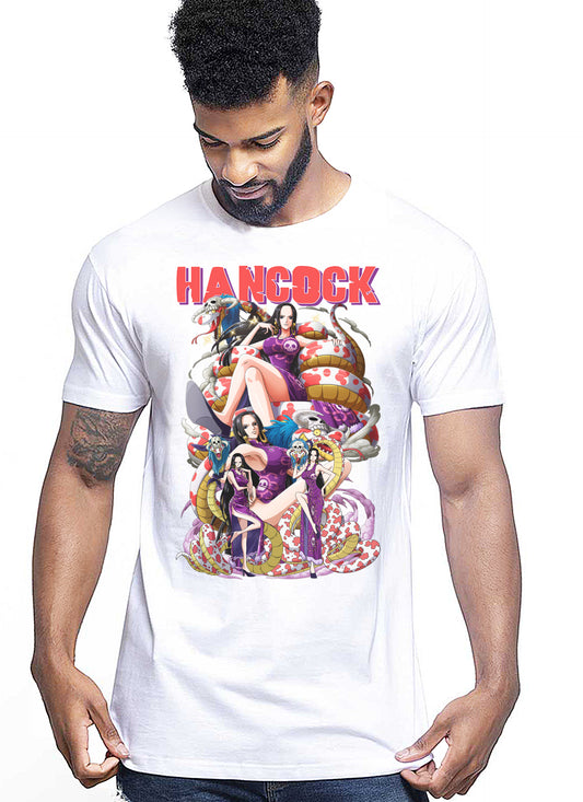 Of Hancock Manga Anime Fumetti 6018-16 T-shirt Urban Men Uomo 100% Cotone Pettinato JK