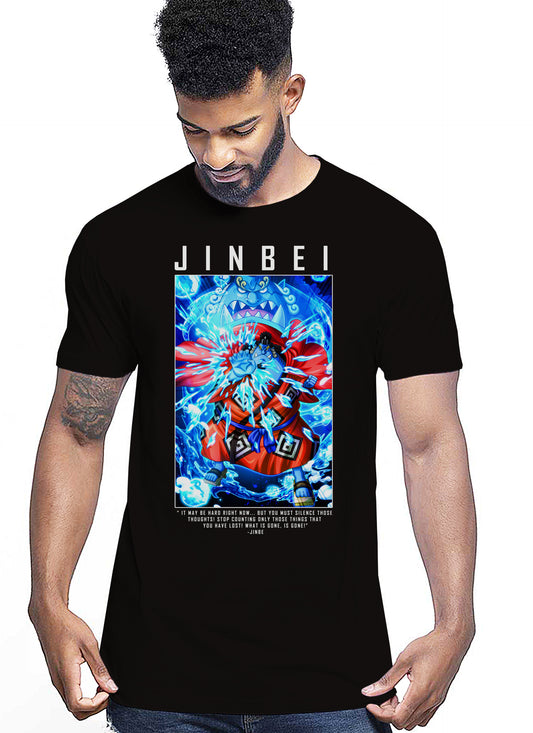 Of Jinbe Manga Anime Fumetti 6018-18 T-shirt Urban Men Uomo 100% Cotone Pettinato JK