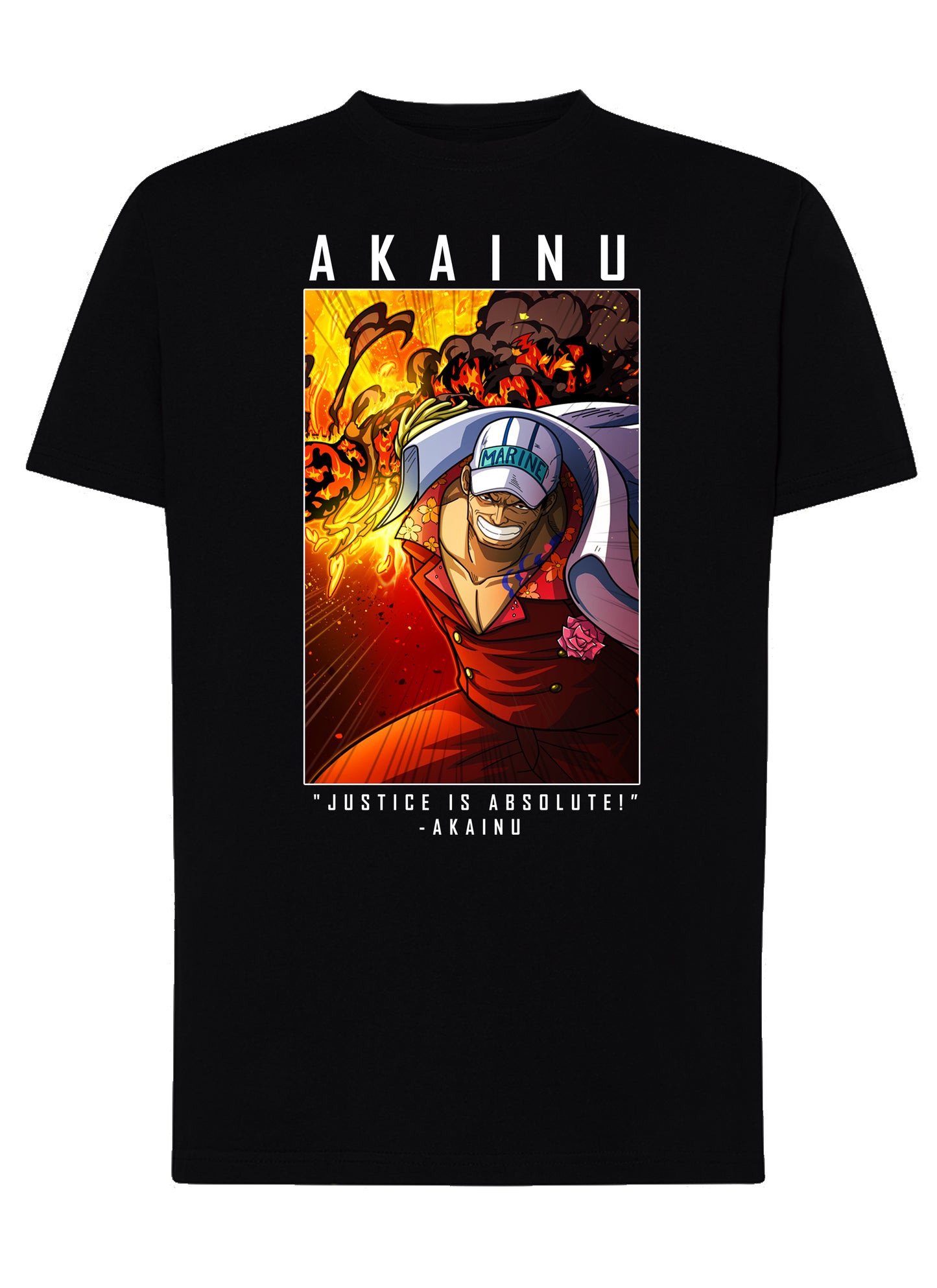 Of Akainu Manga Anime Fumetti 6018-2 T-shirt Urban Men Uomo 100% Cotone Pettinato JK