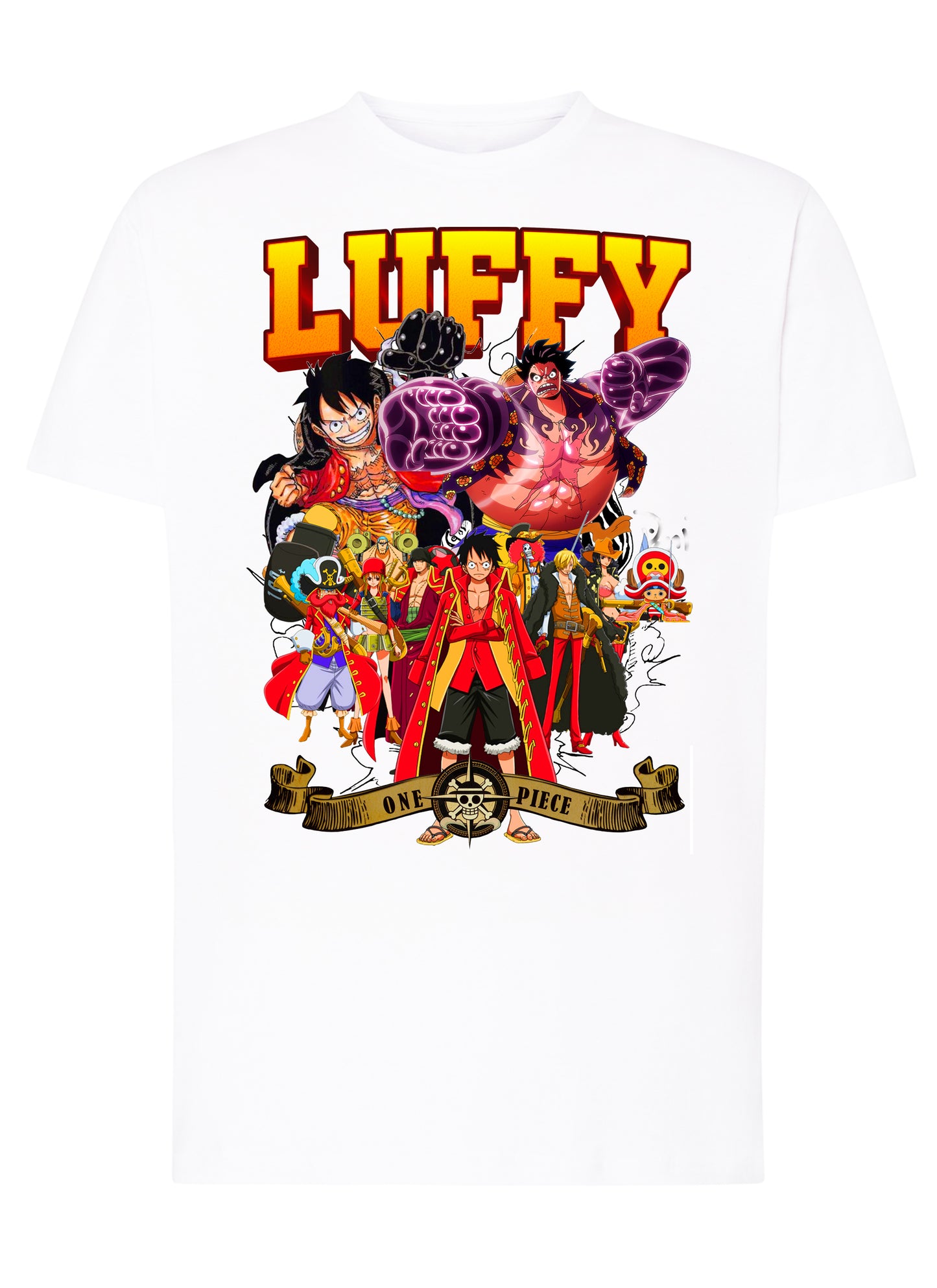 Of Luffy Manga Anime Fumetti 6018-25 T-shirt Urban Men Uomo 100% Cotone Pettinato JK