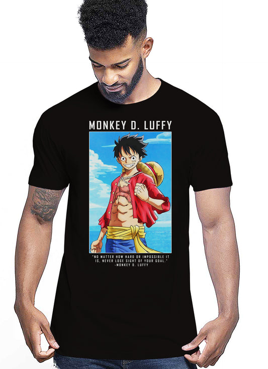 Of Luffy Manga Anime Fumetti 6018-25 T-shirt Urban Men Uomo 100% Cotone Pettinato JK