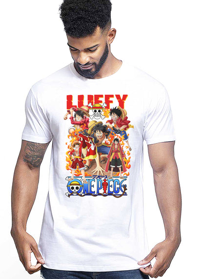 Of Luffy Manga Anime Fumetti 6018-28 T-shirt Urban Men Uomo 100% Cotone Pettinato JK