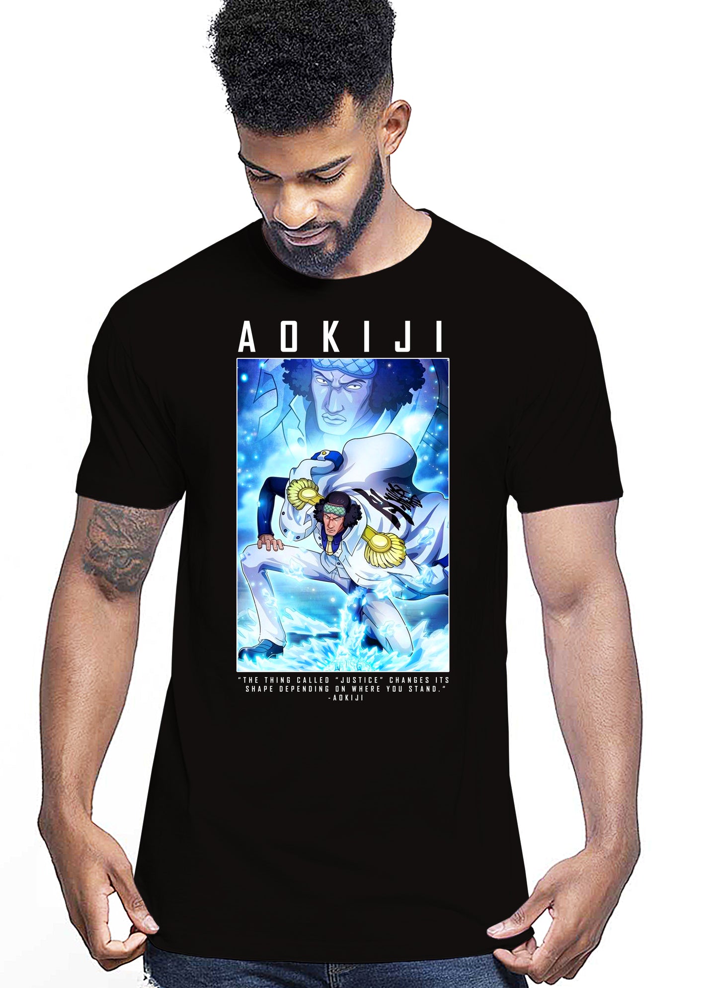 Of Aokiji Manga Anime Fumetti 6018-3 T-shirt Urban Men Uomo 100% Cotone Pettinato JK