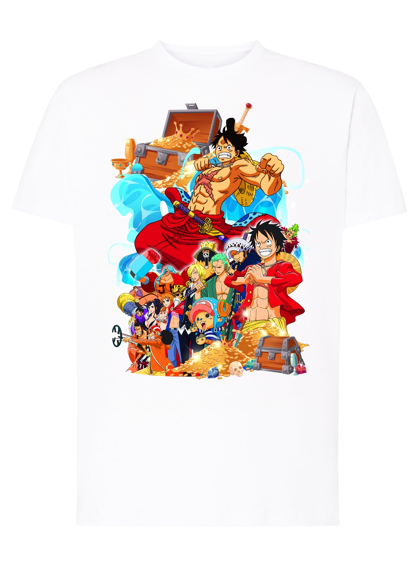 Of Luffy 3 Manga Anime Fumetti 6018-30 T-shirt Urban Men Uomo 100% Cotone Pettinato JK