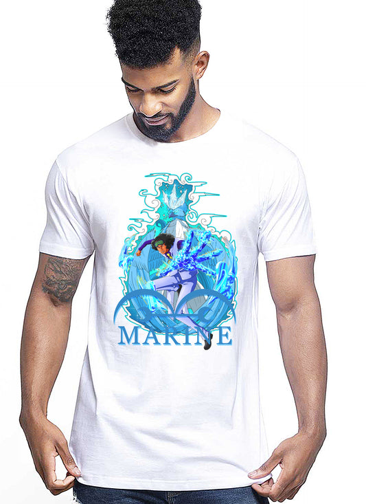 Of Marine 1 Manga Anime Fumetti 6018-32 T-shirt Urban Men Uomo 100% Cotone Pettinato JK