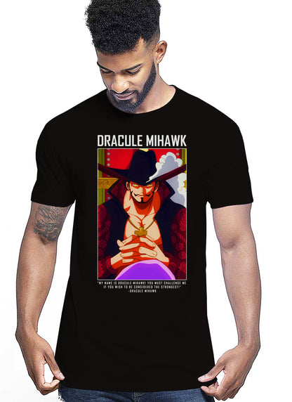 Of Dracule Mihawk Anime Fumetti 6018-33 T-shirt Urban Men Uomo 100% Cotone Pettinato JK