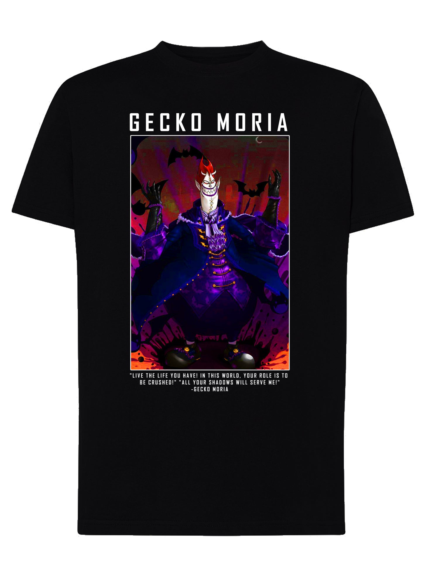 Of Gecko Moria Anime Manga Fumetti 6018-34 T-shirt Urban Men Uomo 100% Cotone Pettinato JK