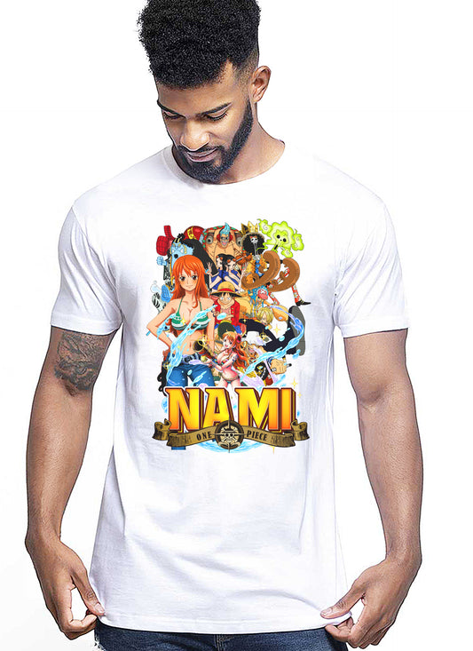 Of Nami Manga Anime Fumetti 6018-36 T-shirt Urban Men Uomo 100% Cotone Pettinato JK