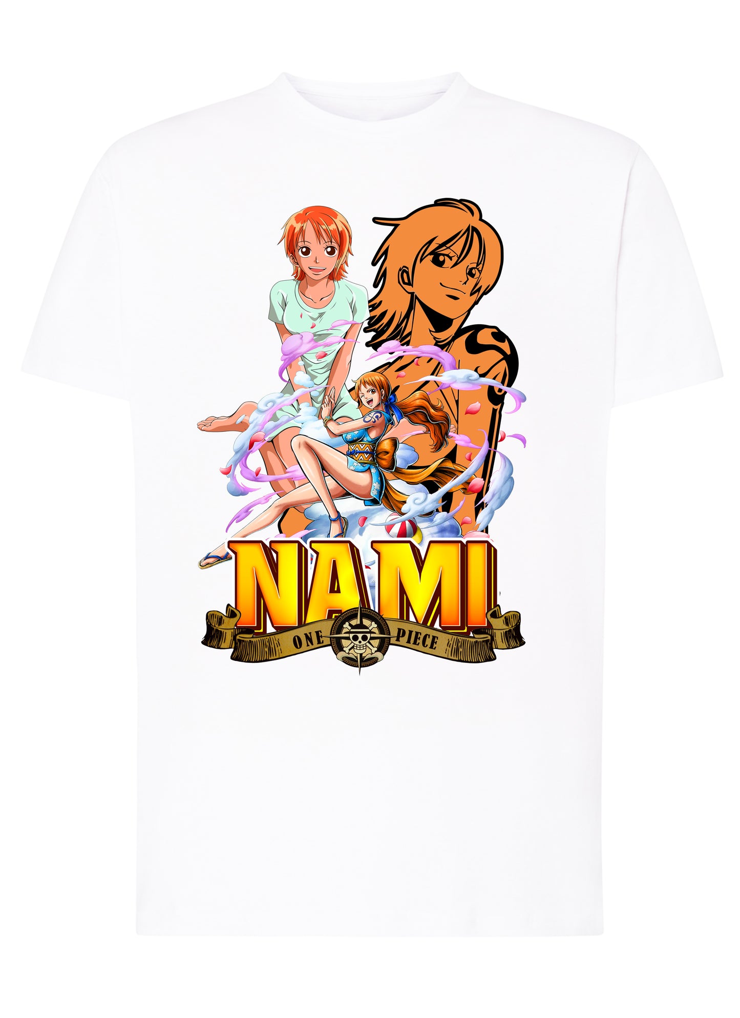 Of Nami 2 Manga Anime Fumetti 6018-38 T-shirt Urban Men Uomo 100% Cotone Pettinato JK