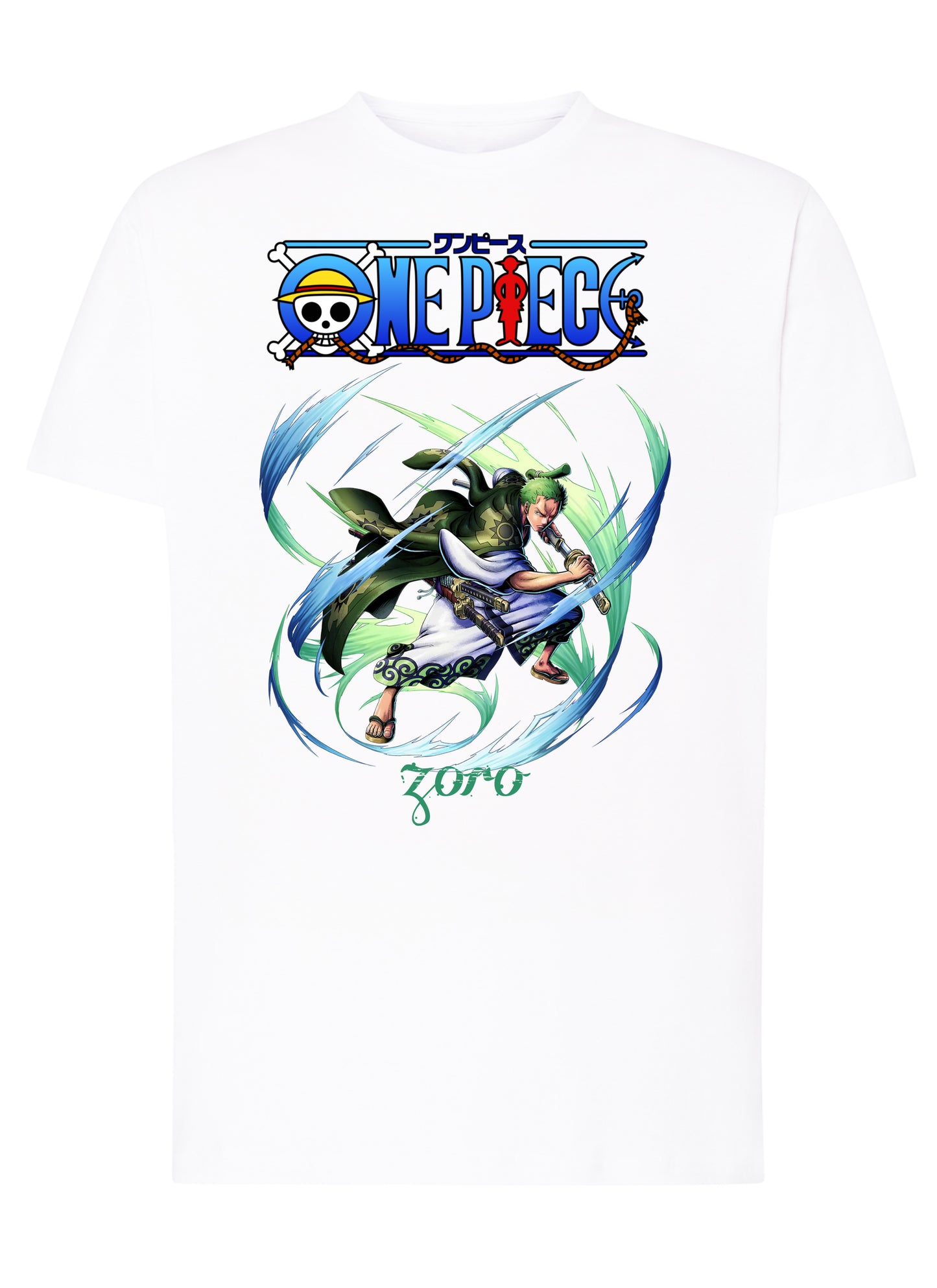 Of One Piece Zoro Manga Anime Fumetti 6018-44 T-shirt Urban Men Uomo 100% Cotone Pettinato JK