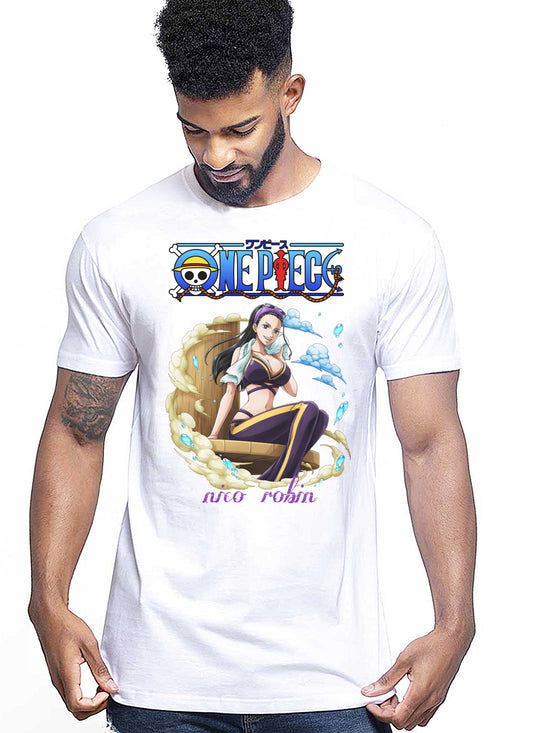 One Piece Nico Robin Manga Anime Fumetti 6018-51 T-shirt Urban Men Uomo 100% Cotone Pettinato JK