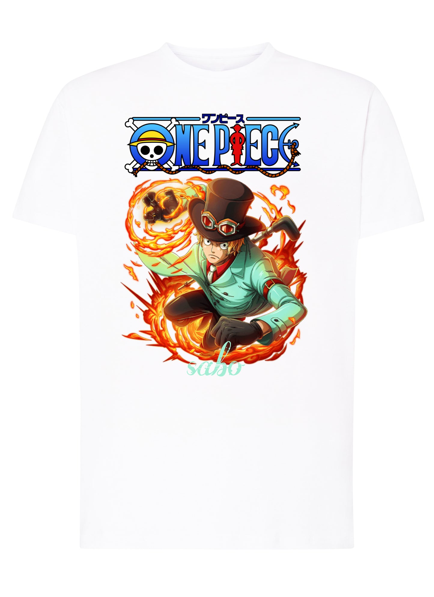 Of One Piece Sabo Manga Anime Fumetti 6018-54 T-shirt Urban Men Uomo 100% Cotone Pettinato JK