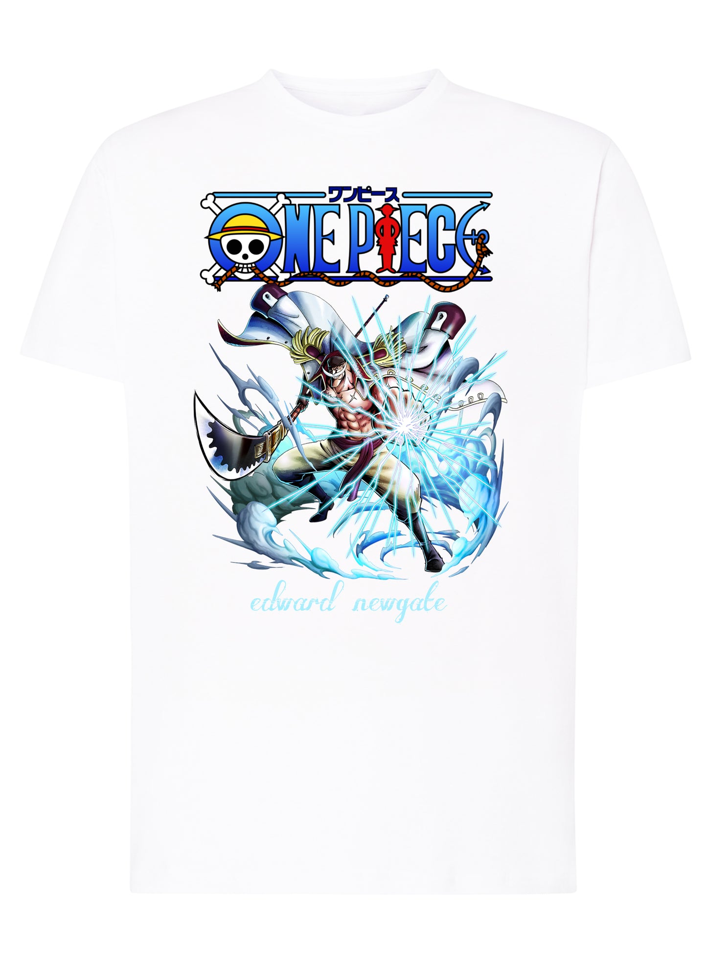 Of One Piece Edward Newgale Manga Anime Fumetti 6018-56 T-shirt Urban Men Uomo 100% Cotone Pettinato JK