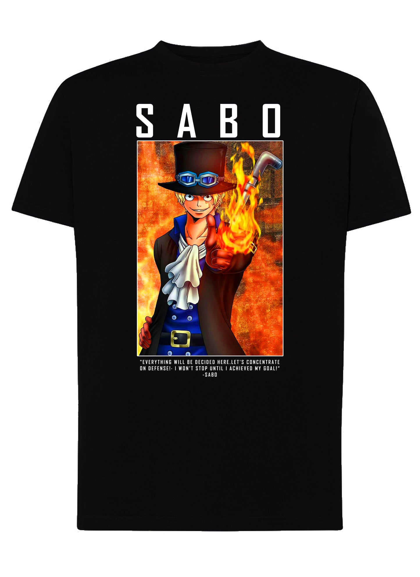 Of One Piece Sabo Anime Manga Fumetti 6018-58 T-shirt Urban Men Uomo 100% Cotone Pettinato JK