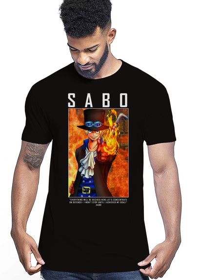 Of One Piece Sabo Anime Manga Fumetti 6018-58 T-shirt Urban Men Uomo 100% Cotone Pettinato JK