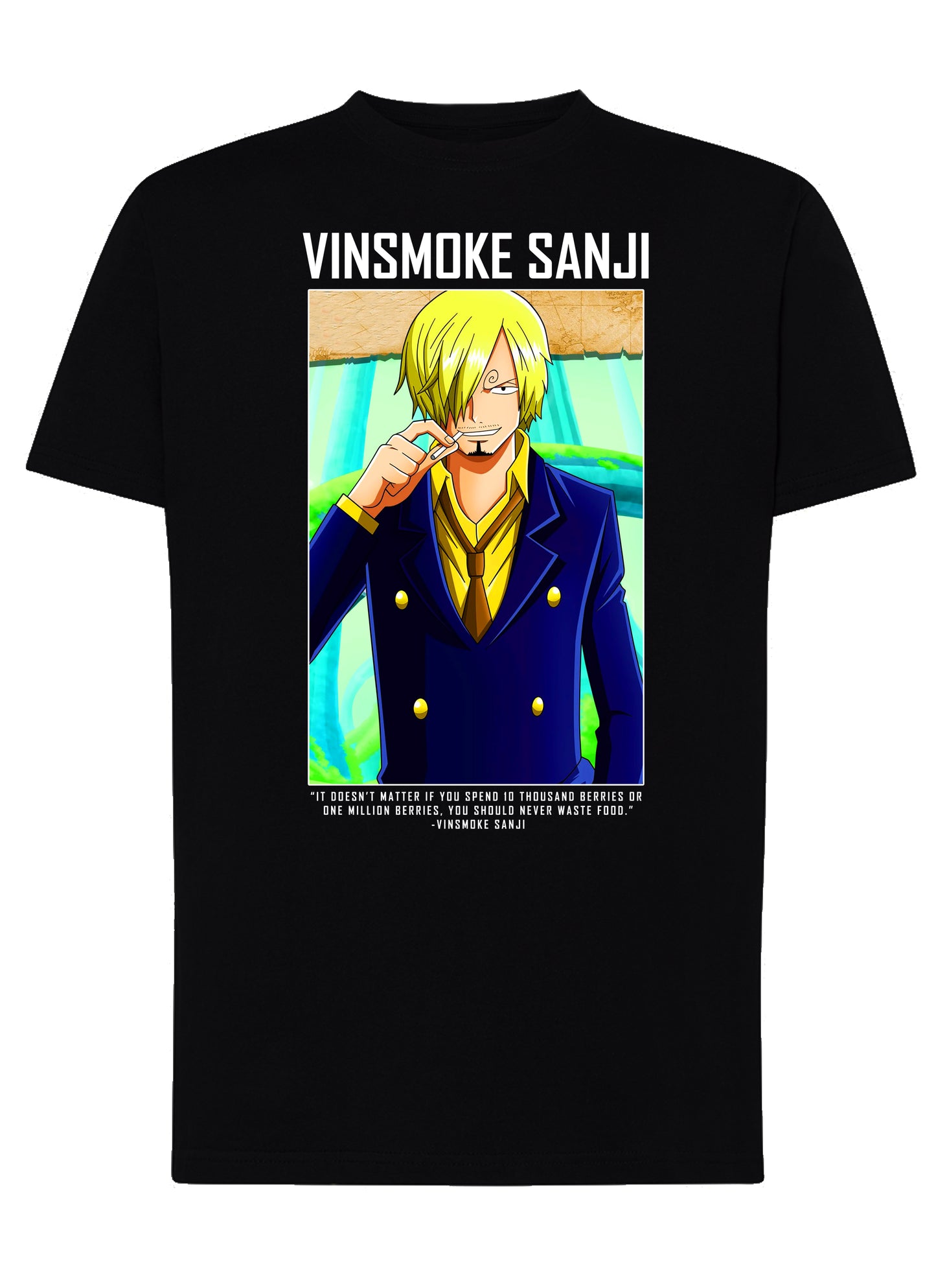 Of One Piece SANJI Anime Manga Fumetti 6018-59 T-shirt Urban Men Uomo 100% Cotone Pettinato JK