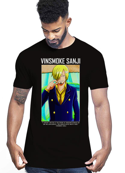 Of One Piece SANJI Anime Manga Fumetti 6018-59 T-shirt Urban Men Uomo 100% Cotone Pettinato JK