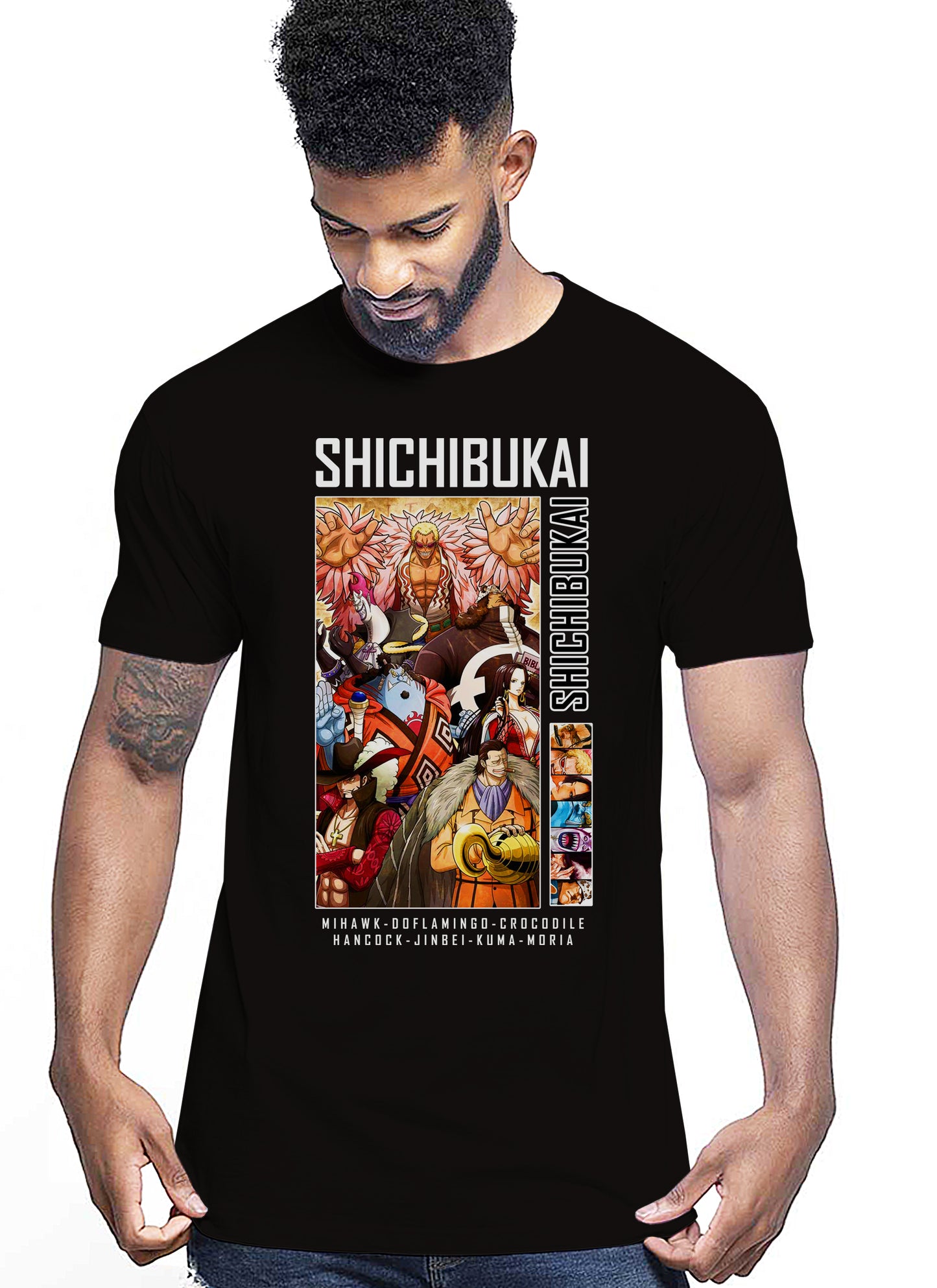 Of One Piece Shichibukai Anime Manga Fumetti 6018-63 T-shirt Urban Men Uomo 100% Cotone Pettinato JK