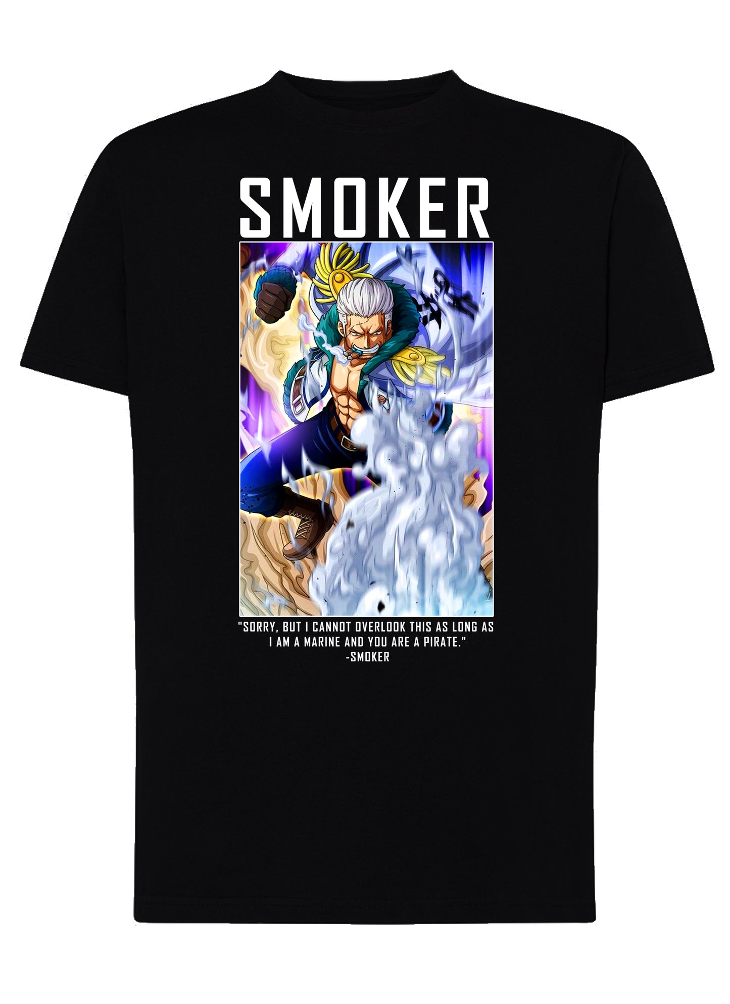 Of One Piece Smoker Anime Manga Fumetti 6018-64 T-shirt Urban Men Uomo 100% Cotone Pettinato JK