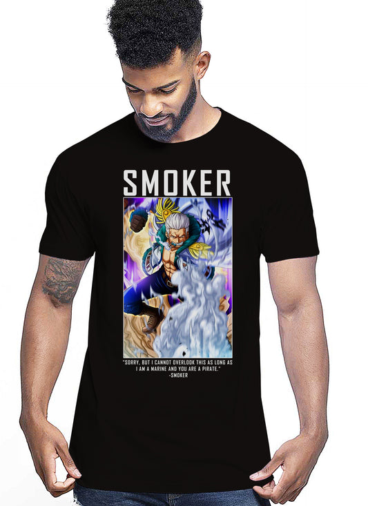 Of One Piece Smoker Anime Manga Fumetti 6018-64 T-shirt Urban Men Uomo 100% Cotone Pettinato JK