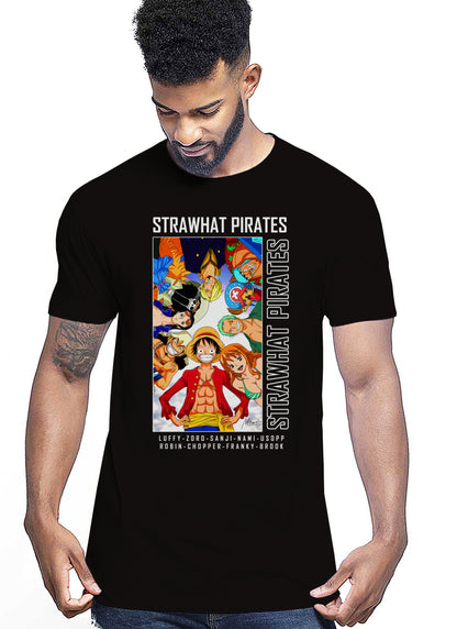 Of One Piece Strawhat Pirates Anime Manga Fumetti 6018-65 T-shirt Urban Men Uomo 100% Cotone Pettinato JK