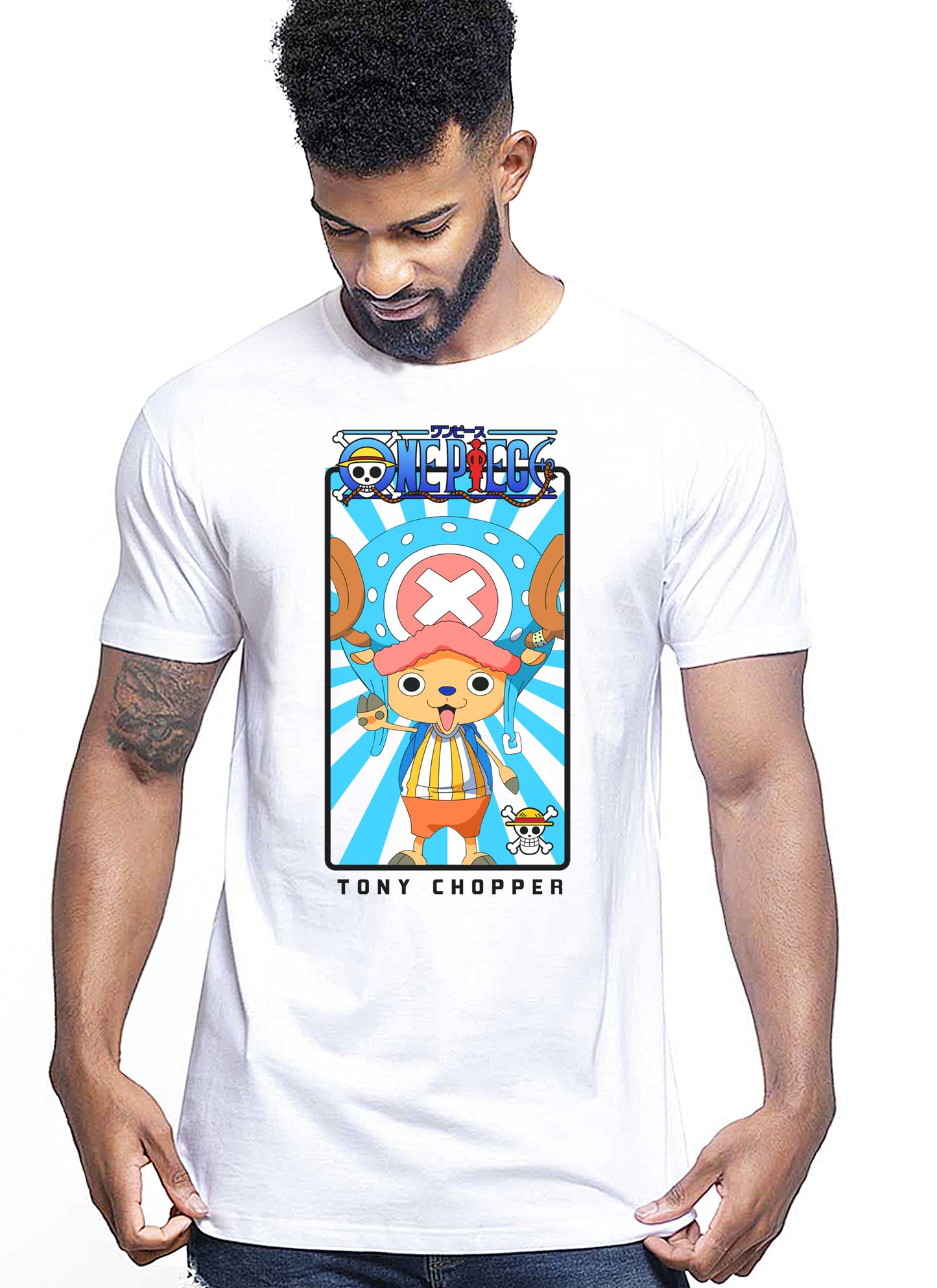 Of Chopper Manga Anime Fumetti 6018-7 T-shirt Urban Men Uomo 100% Cotone Pettinato JK