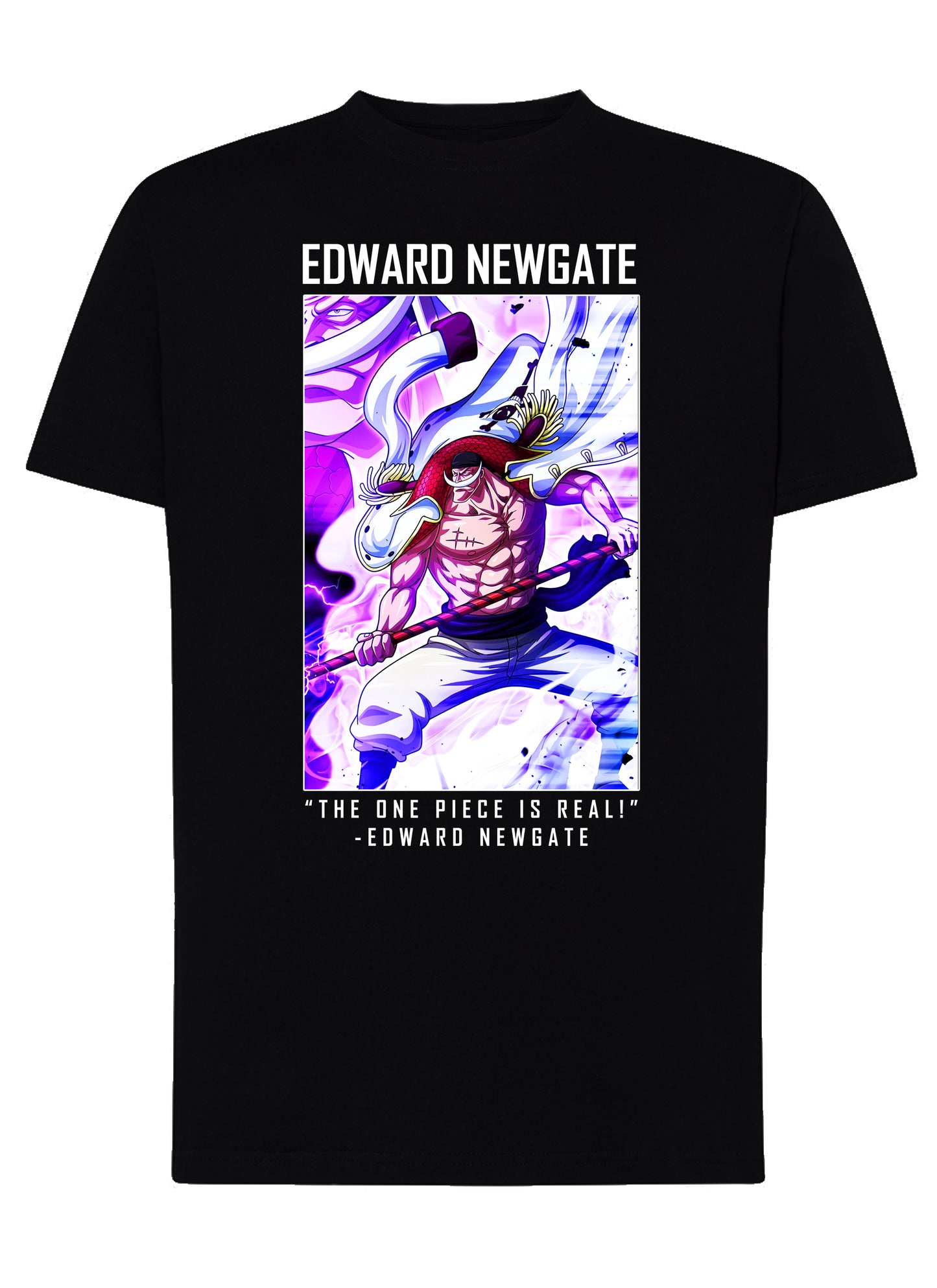 Of One Piece Edward Newgate Anime Manga Fumetti 6018-70 T-shirt Urban Men Uomo 100% Cotone Pettinato JK