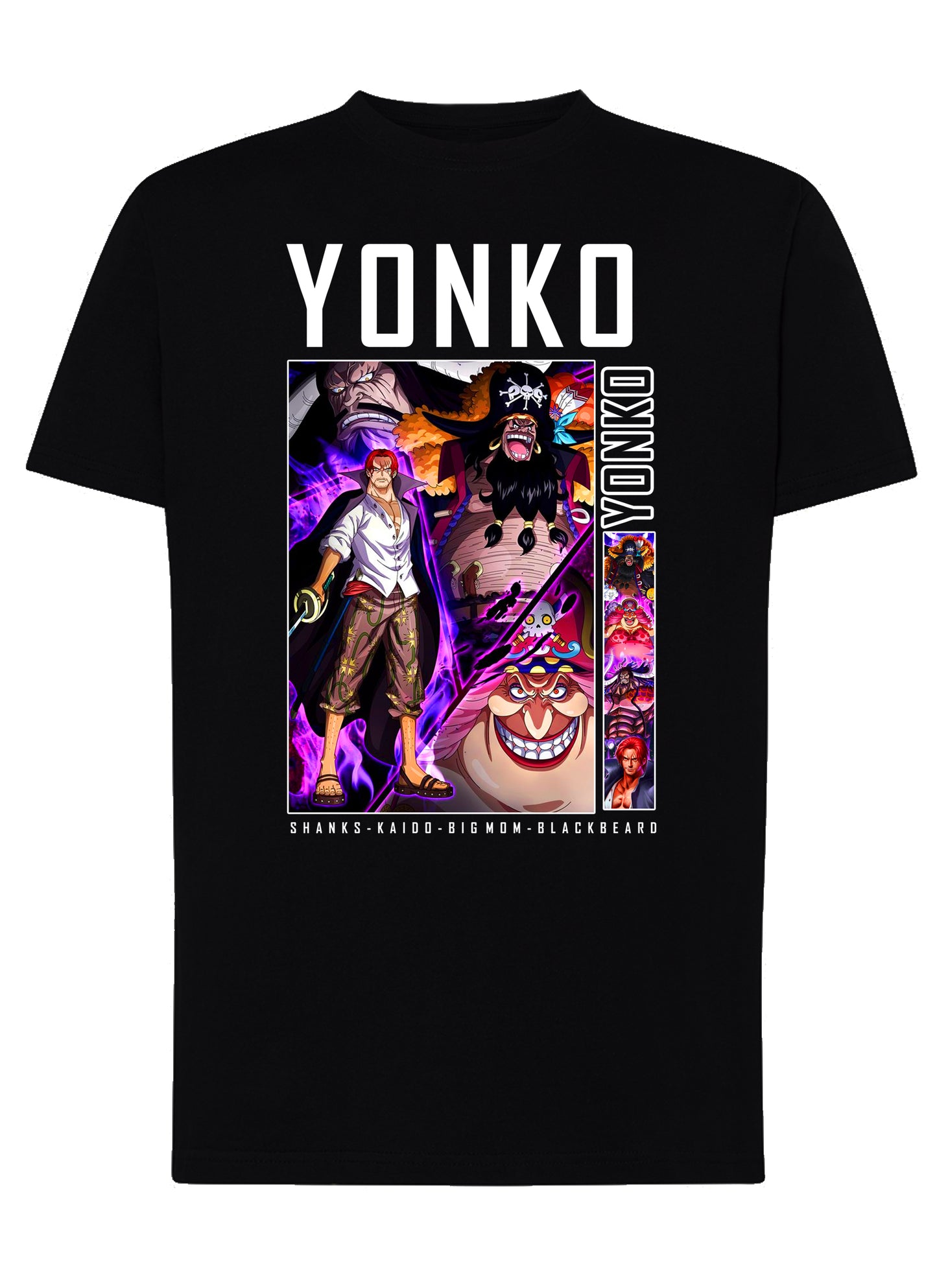 Of One Piece Yonko Manga Anime Fumetti 6018-72 T-shirt Urban Men Uomo 100% Cotone Pettinato JK