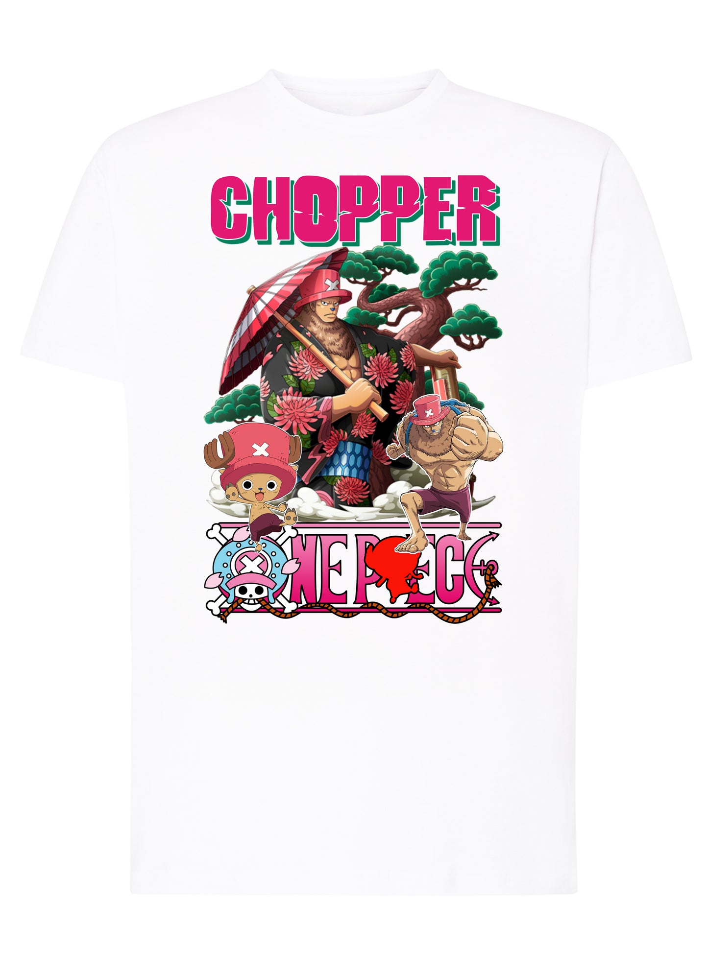 Of Chopper Manga Anime Fumetti 6018-8 T-shirt Urban Men Uomo 100% Cotone Pettinato JK