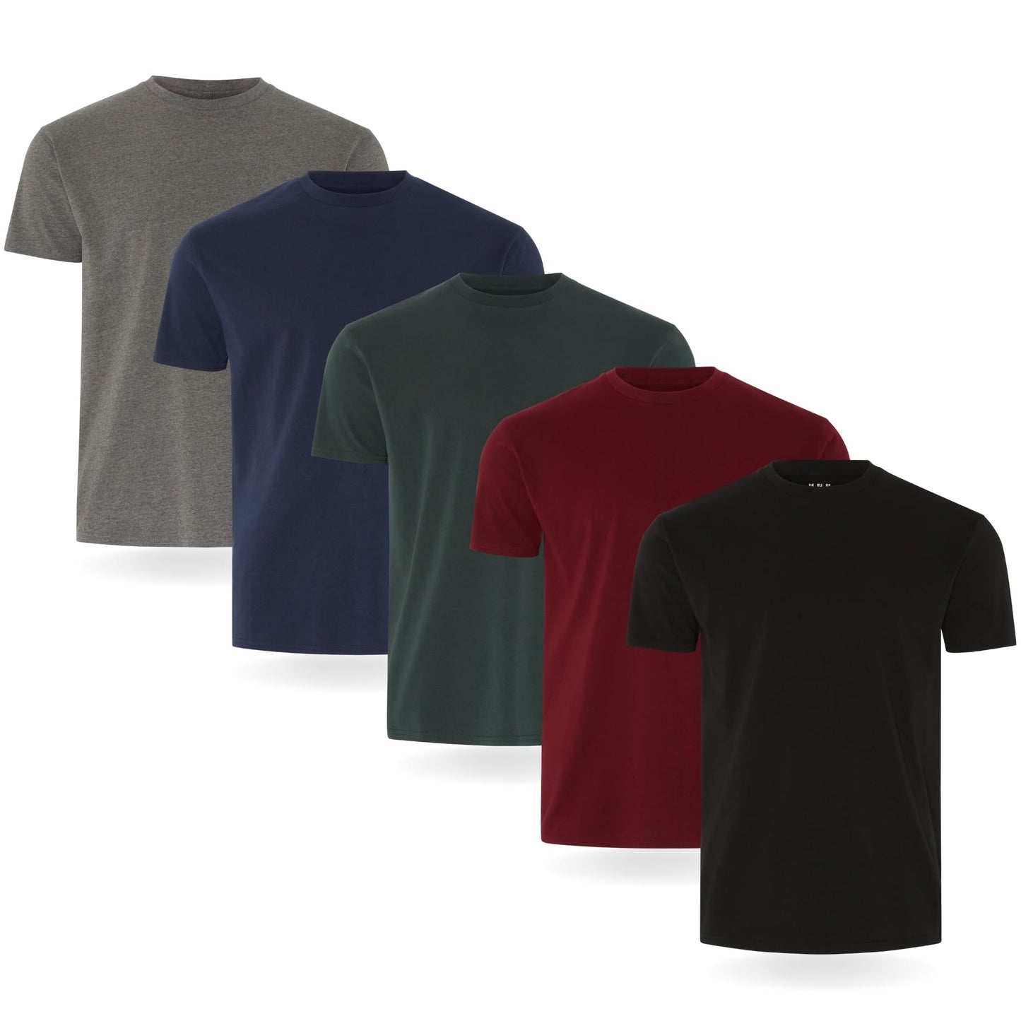 FM London Pack of 3/5 Men's T-Shirt - Premium T-Shirt with Slightly Fitted Design - Super Soft T-Shirt Made of 100% Cotton