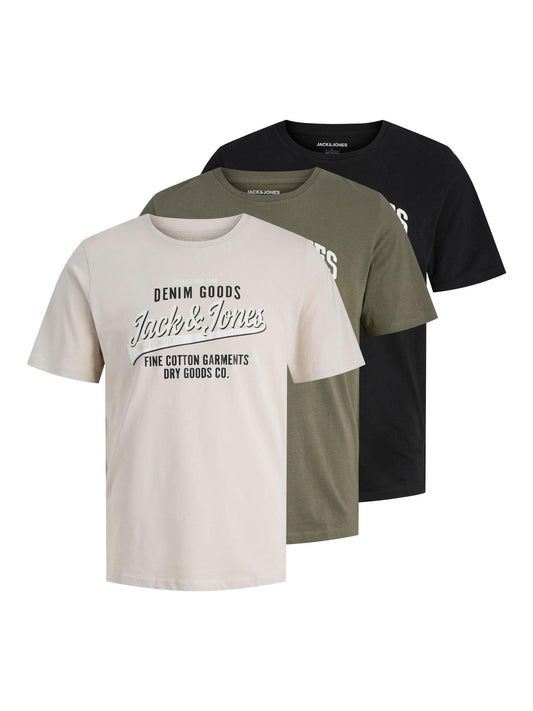 JACK & JONES T-Shirt 3-Pack Logo O-Neck T-Shirt