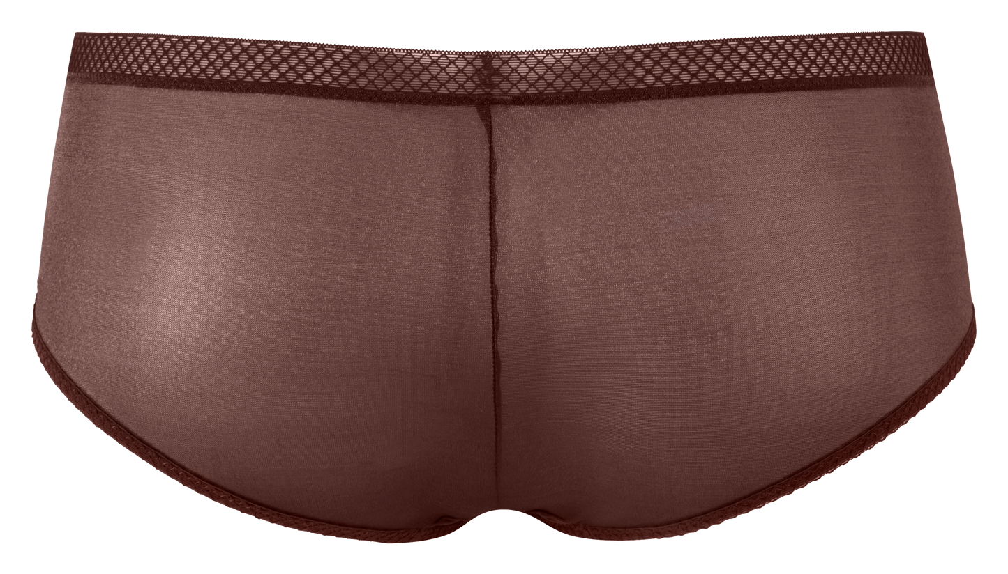 Sheer See Through Shorts Panty Gossard Glossies Brown-3