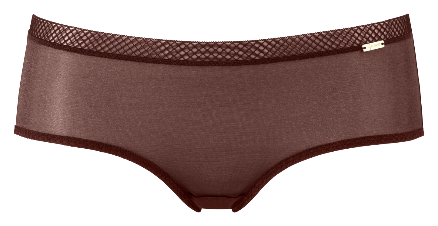 Sheer See Through Shorts Panty Gossard Glossies Brown-2