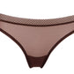 Sheer See Through Thong Panty Gossard Glossies Rich Brown - STREET STYLE