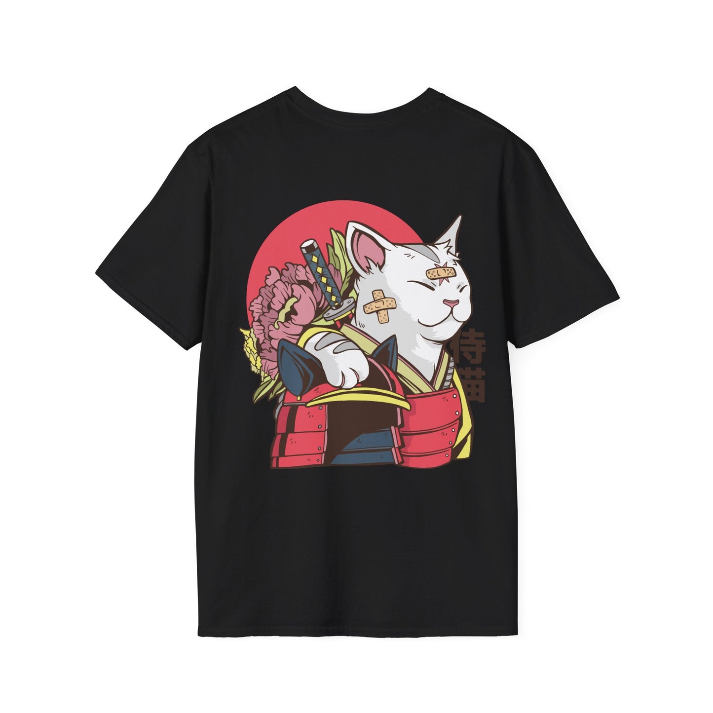 Samurai Cat - Anime World - Unisex T-Shirt - Back Print-0